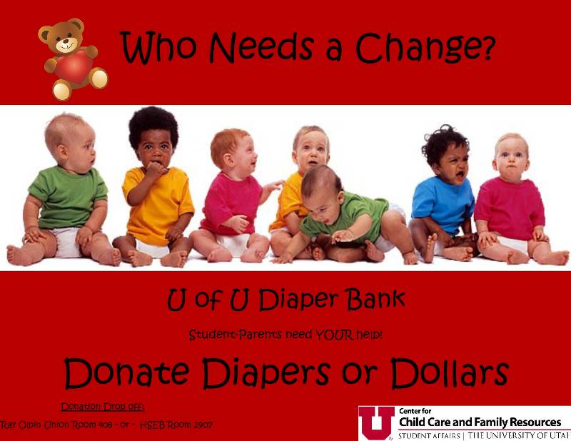 U of U Diaper Bank - Donate  Diapers or Dollars